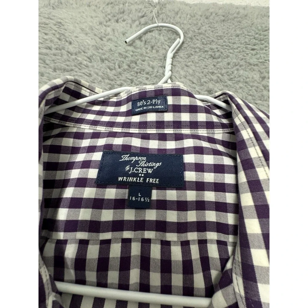 J Crew Shirt Mens Large CHECK‎ Long Sleeve Button Up 80s 2 Ply Thompson